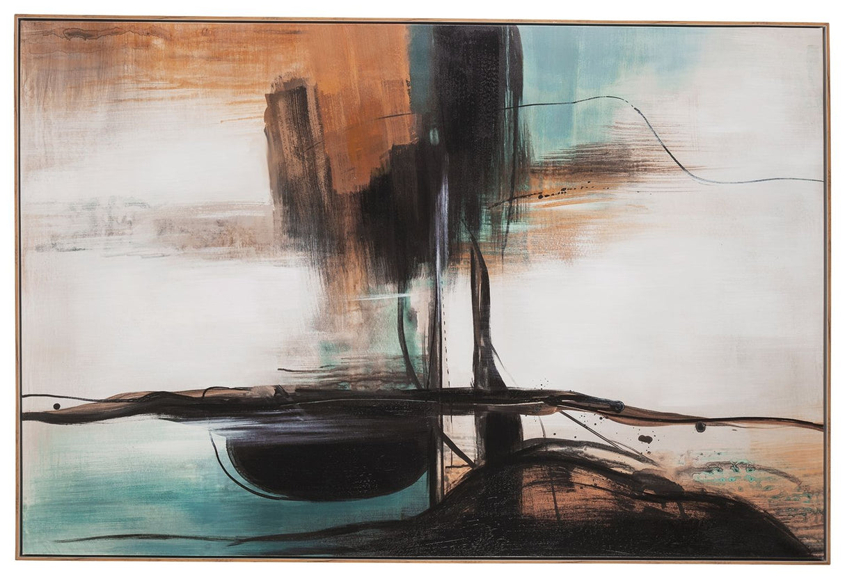 Brunonia - Teal / Orange / Black - Wall Art by Signature Design by Ashley® | Bel Furniture