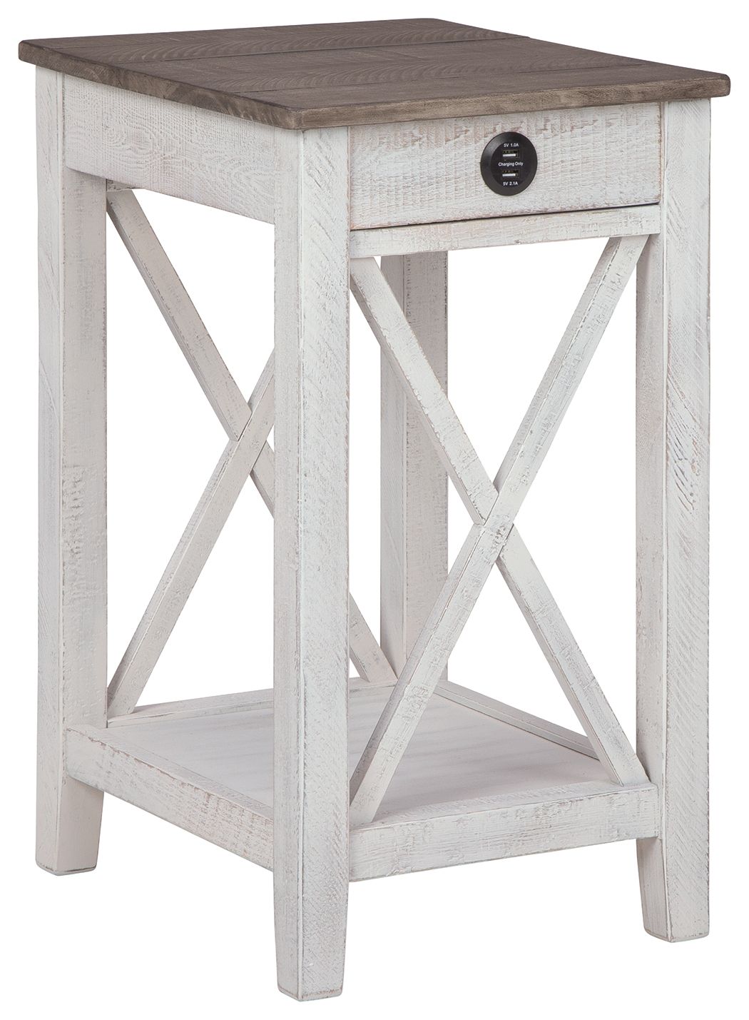 Adalane - White / Gray - Accent Table by Signature Design by Ashley® | Bel Furniture