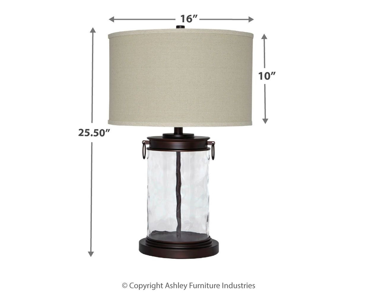 Tailynn - Clear / Bronze Finish - Glass Table Lamp by Signature Design by Ashley® | Bel Furniture