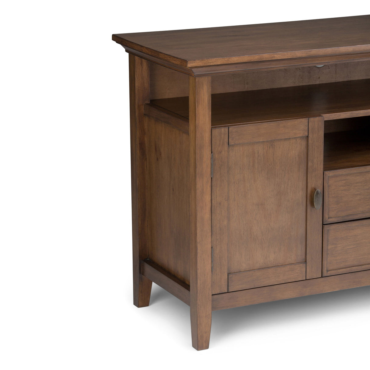 Redmond - Tall TV Media Stand - Rustic Natural Aged Brown by Simpli-Home | Bel Furniture