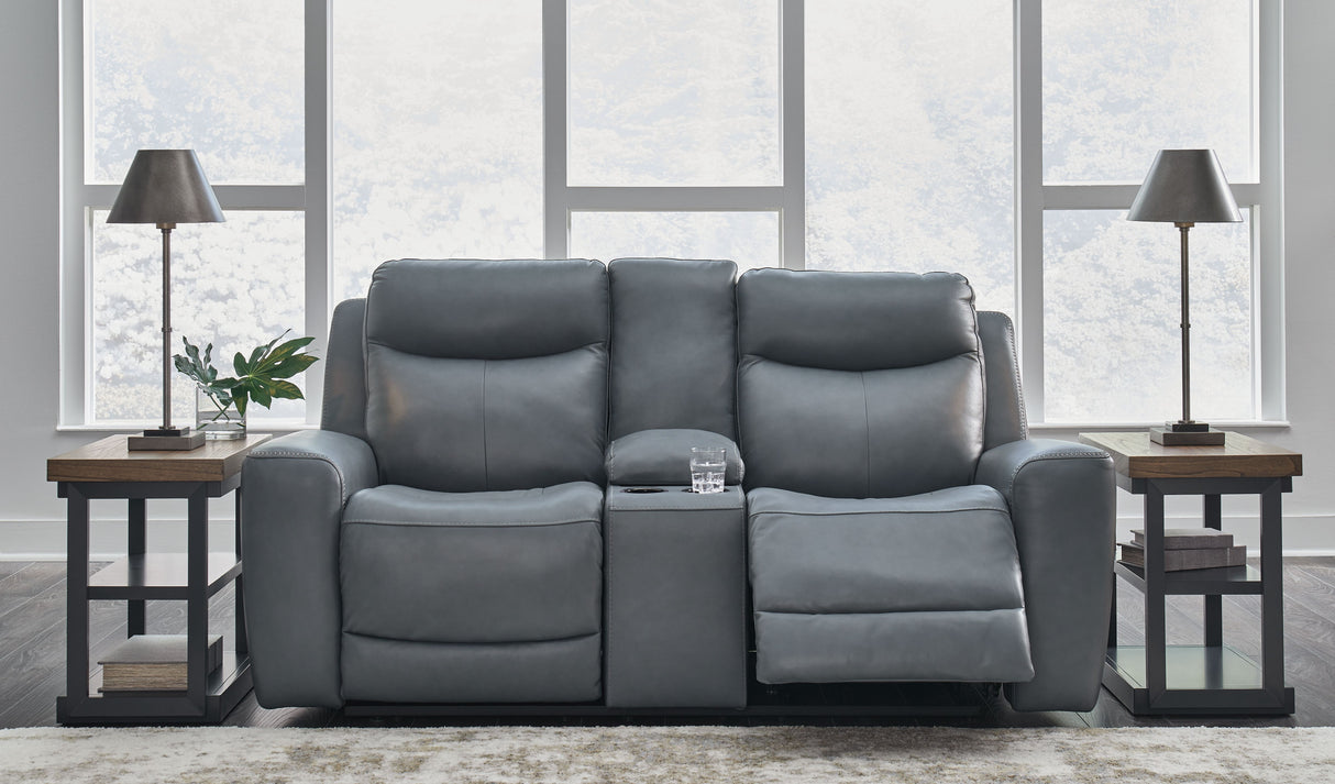 Mindanao - Power Reclining Loveseat With Console /Adj Hdrst by Signature Design by Ashley® | Bel Furniture