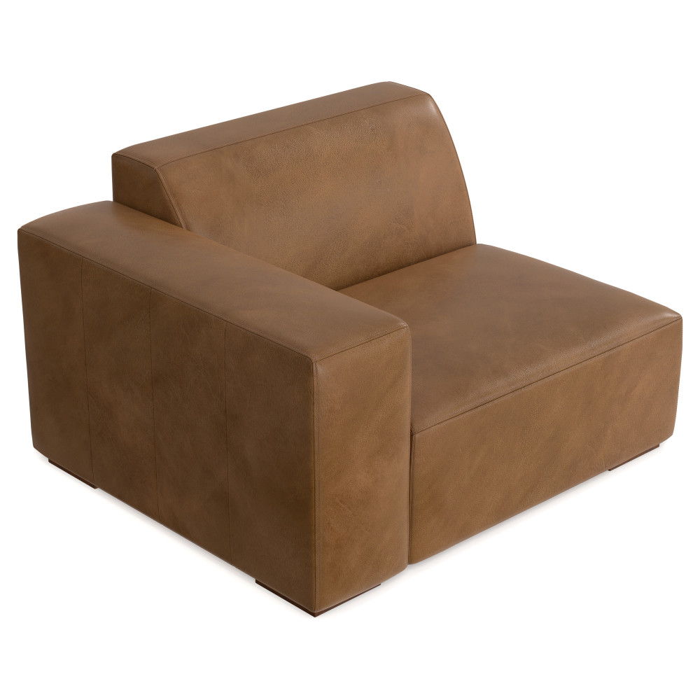 Rex - Left Arm Sofa Module - Brown by Simpli-Home | Bel Furniture