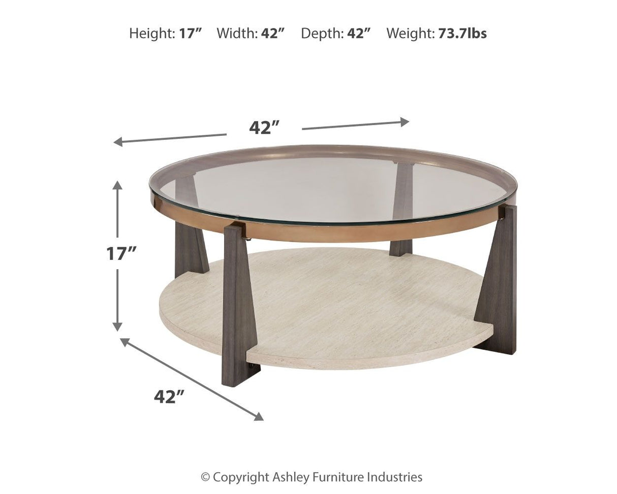 Frazwa - Multi - Round Cocktail Table by Signature Design by Ashley® | Bel Furniture