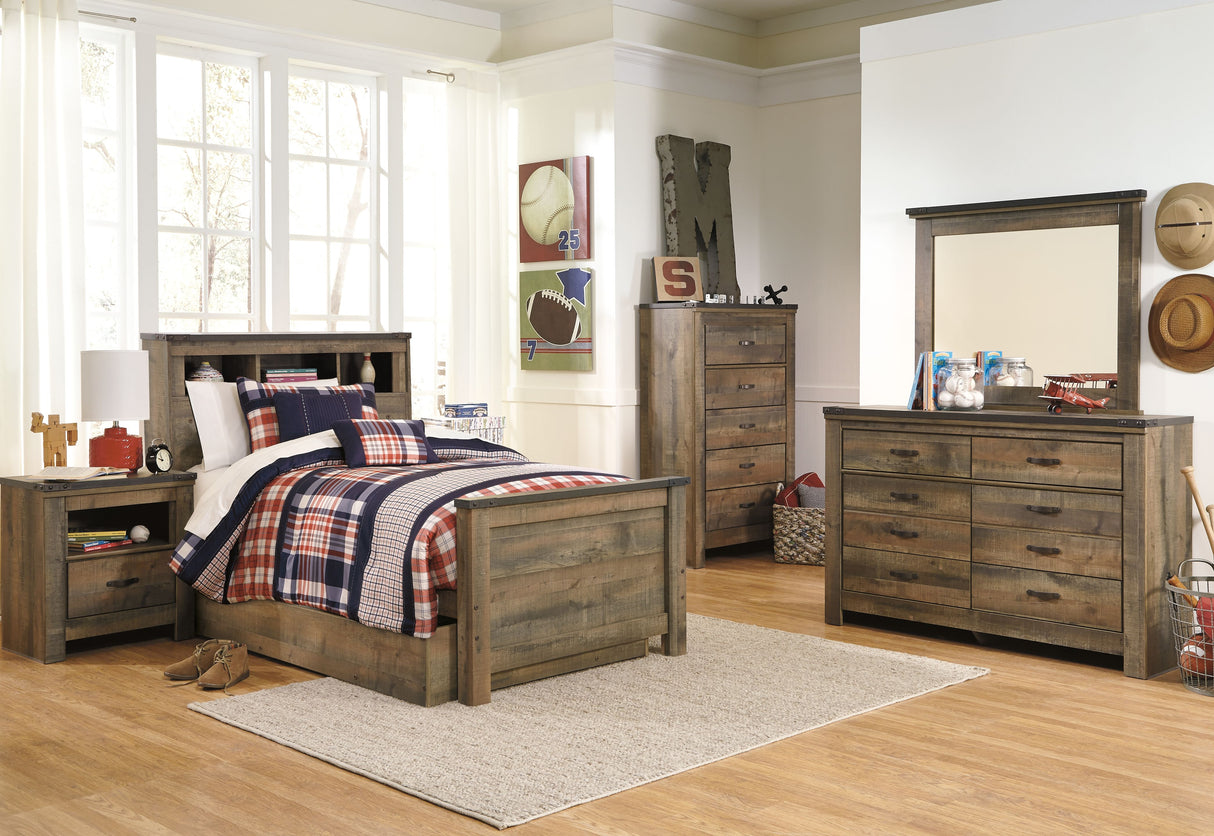 Trinell - Brown - Twin Bookcase Bed With 1 Large Storage Drawer by Signature Design by Ashley® | Bel Furniture