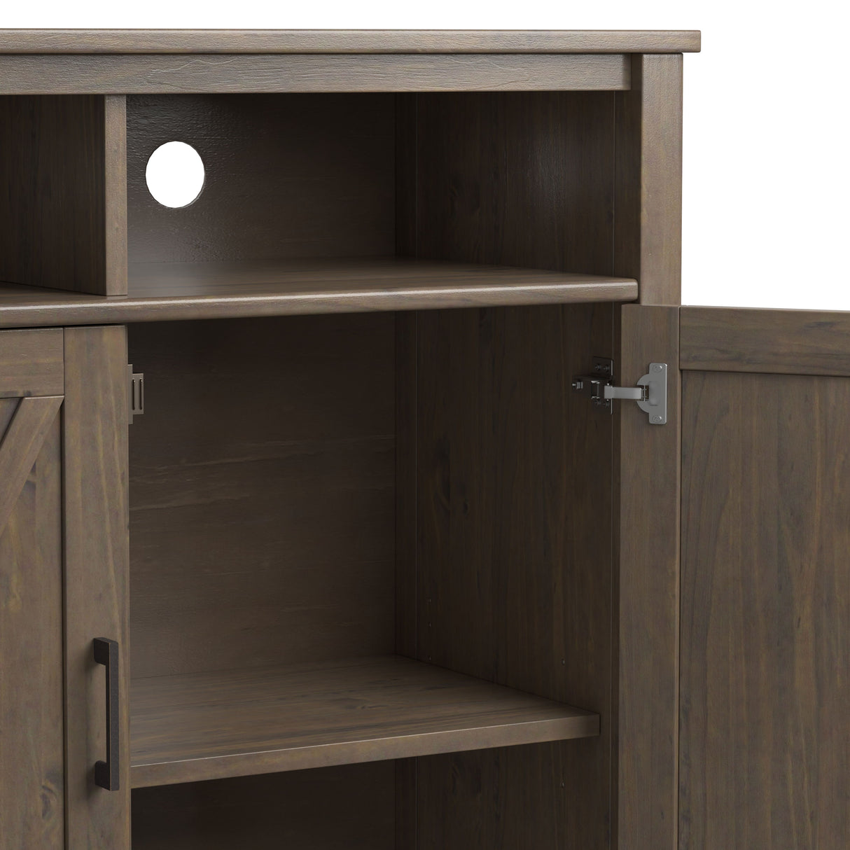 Ela - Medium Storage Cabinet - Smoky Brown by Simpli-Home | Bel Furniture