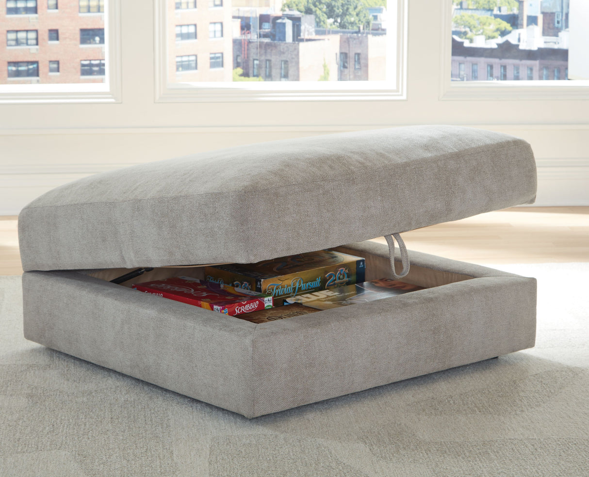 Aslan Court - Pebble - Ottoman With Storage by Benchcraft® | Bel Furniture