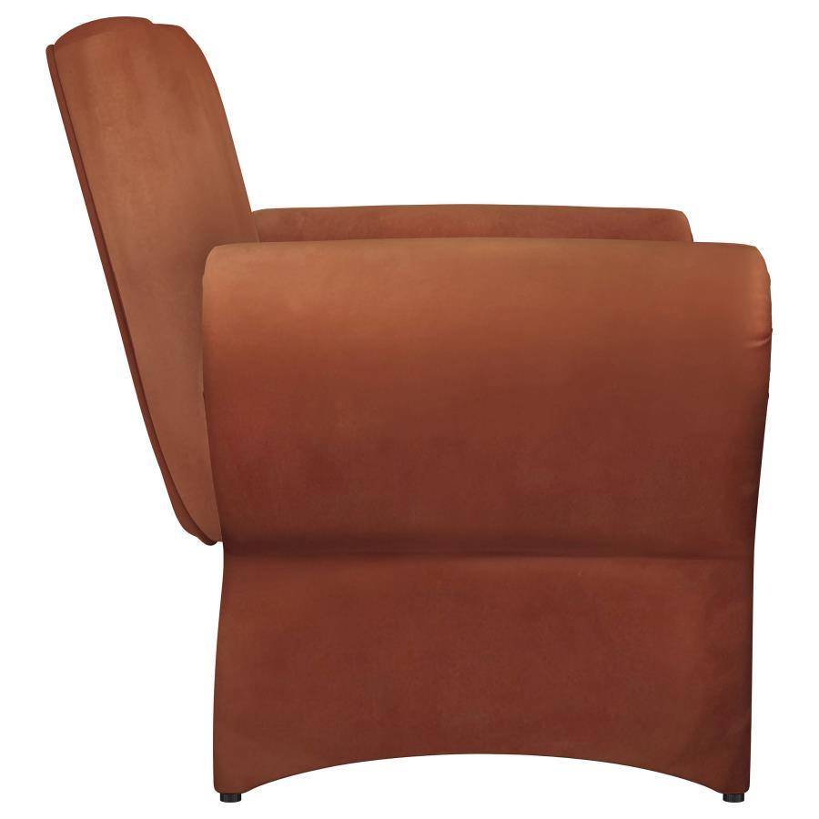 Liana - Upholstered Roll Arm Accent Armchair - Rust by Coaster Fine Furniture | Bel Furniture