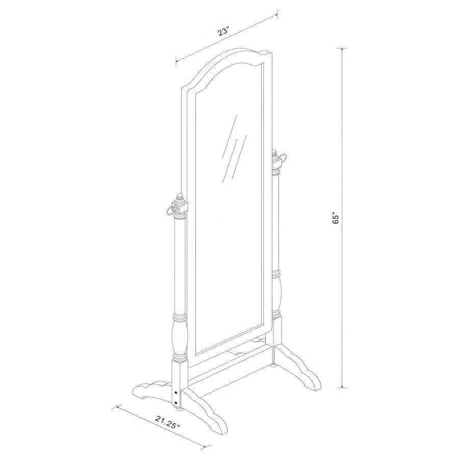 Cabot - Wood Adjustable Length Cheval Mirror by CoasterEveryday | Bel Furniture