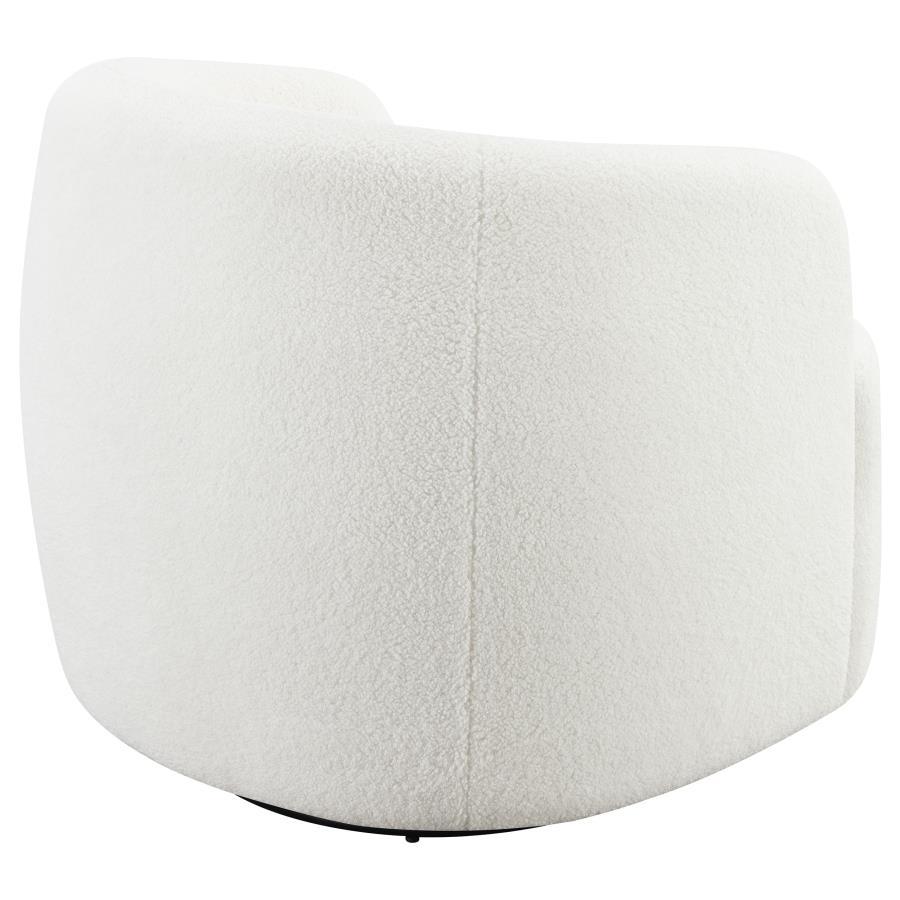 Hudson - Faux Sheepskin Upholstered Swivel Chair - Natural by CoasterElevations | Bel Furniture
