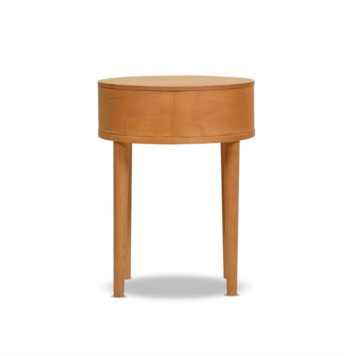 Cabana - Round Cane Storage Side Table - Natural Brown Oak by Jennifer Taylor Home | Bel Furniture