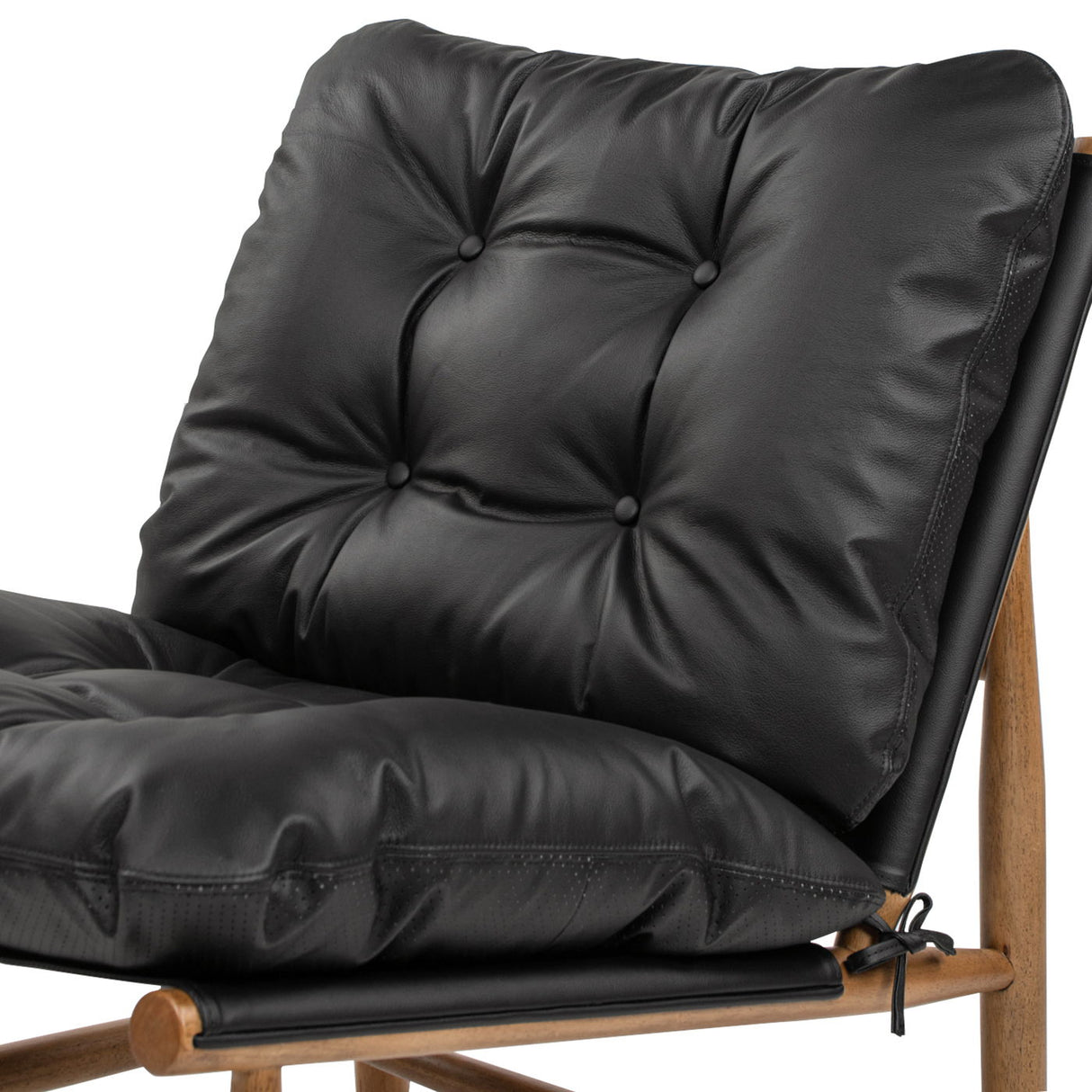 Oxford Leather Mid-Century Modern Accent Chair - Noir Black by Jennifer Taylor Home | Bel Furniture
