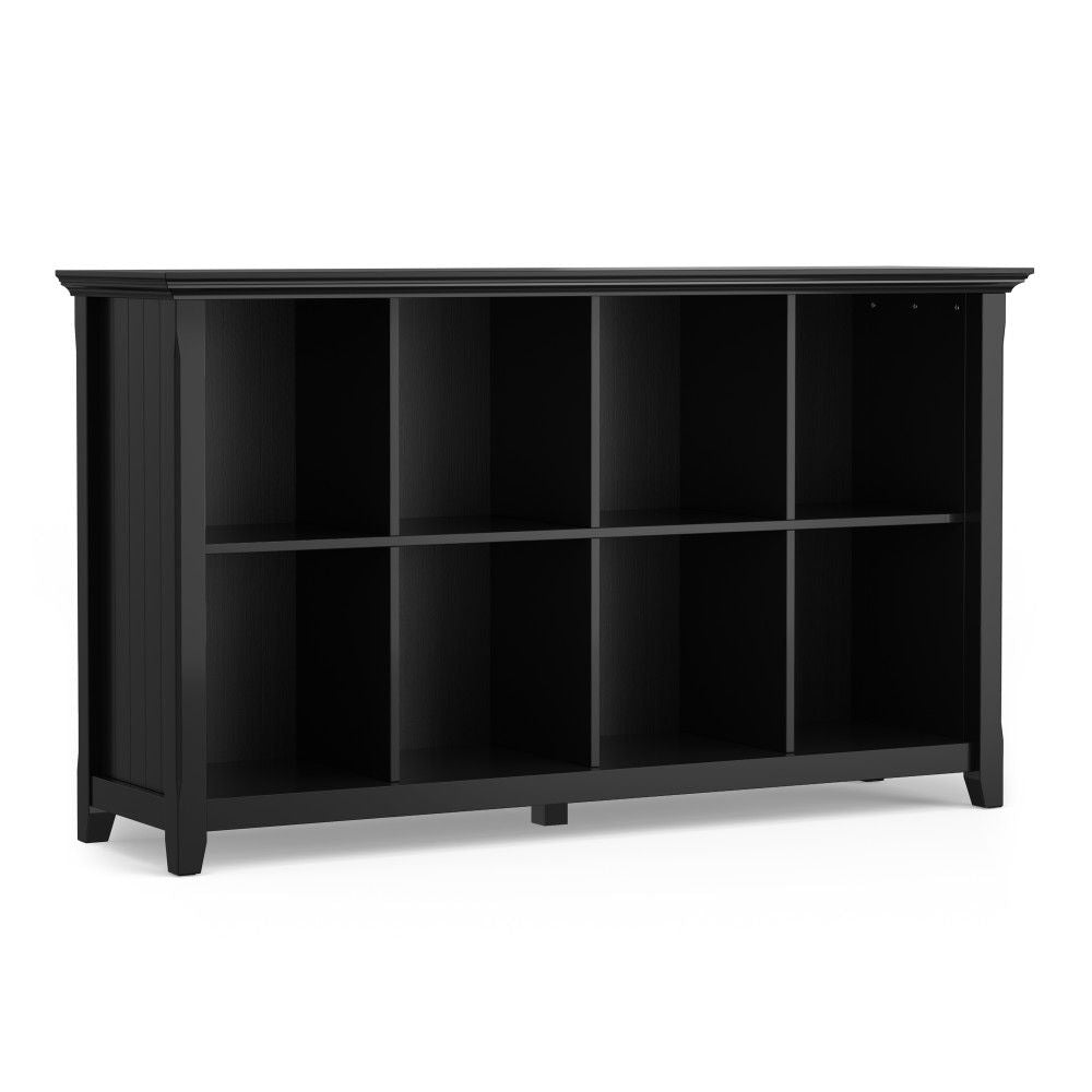 Acadian - Handcrafted Cube Storage Black 57"W x 15.75"D x 33"H by Simpli-Home | Bel Furniture