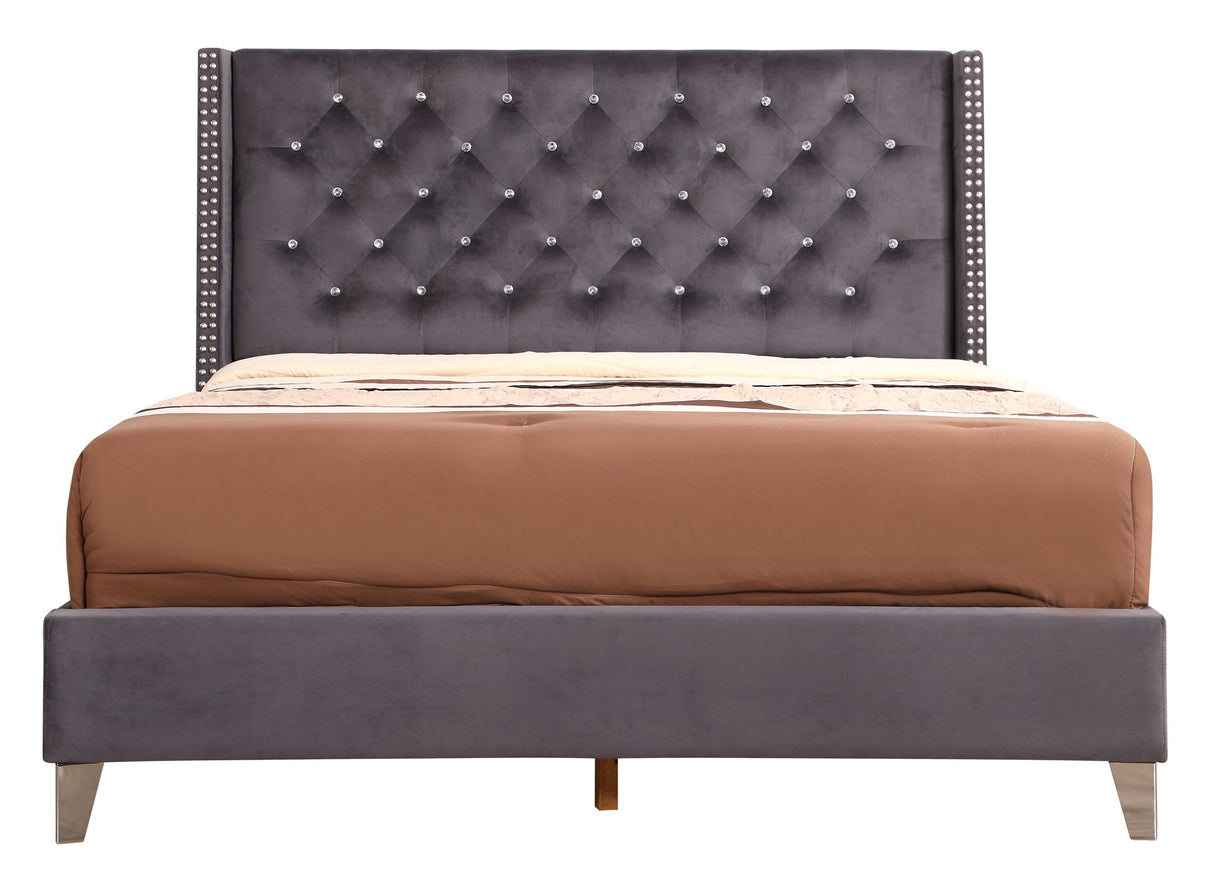 Upholstered Nailhead Trim Chic Bed - view 25