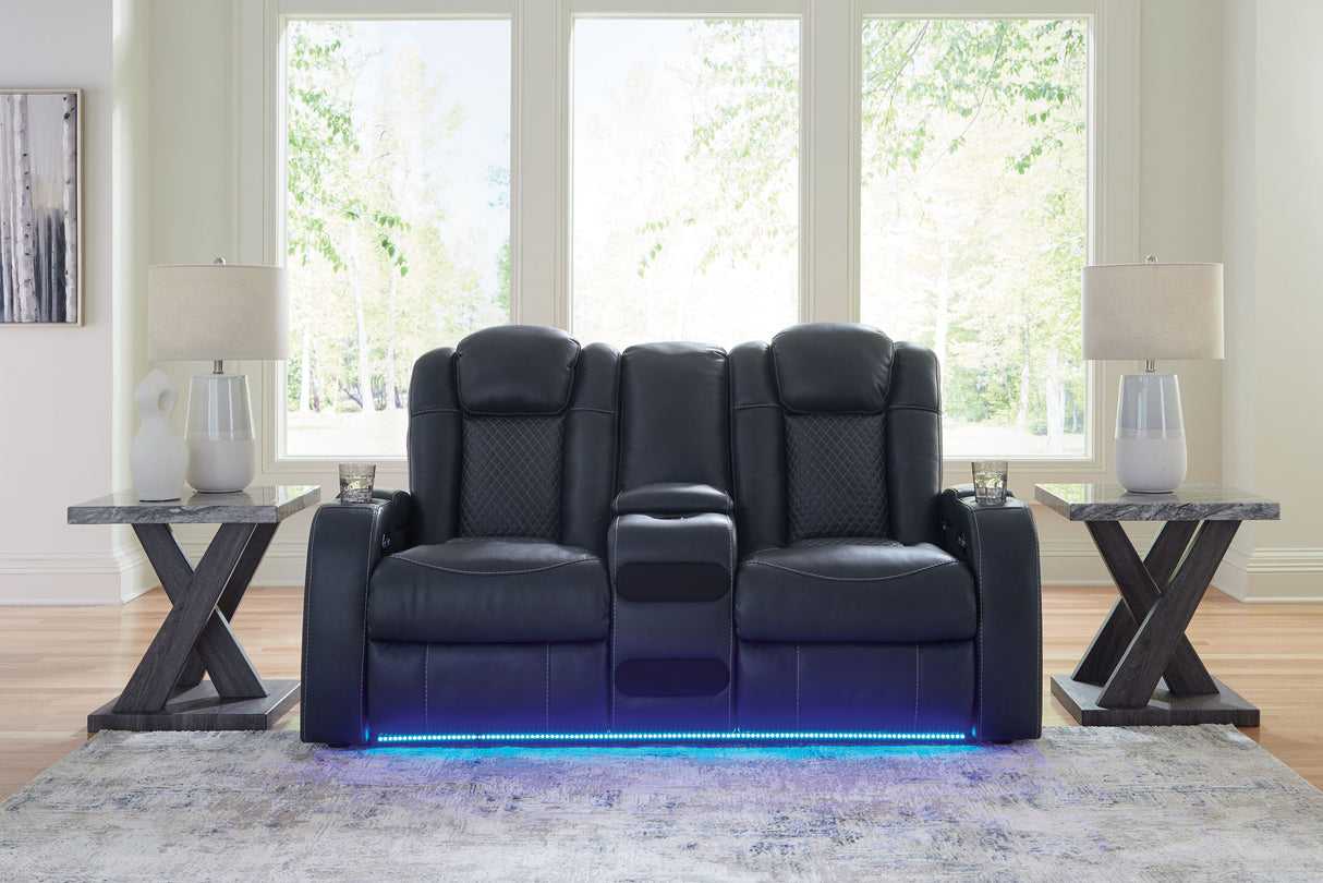 Fyne-dyme - Power Reclining Loveseat With Console/Adj Hdrst by Signature Design by Ashley® | Bel Furniture
