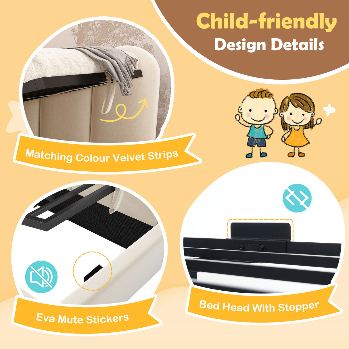 Upholstered Daybed With Metal Slatted Base