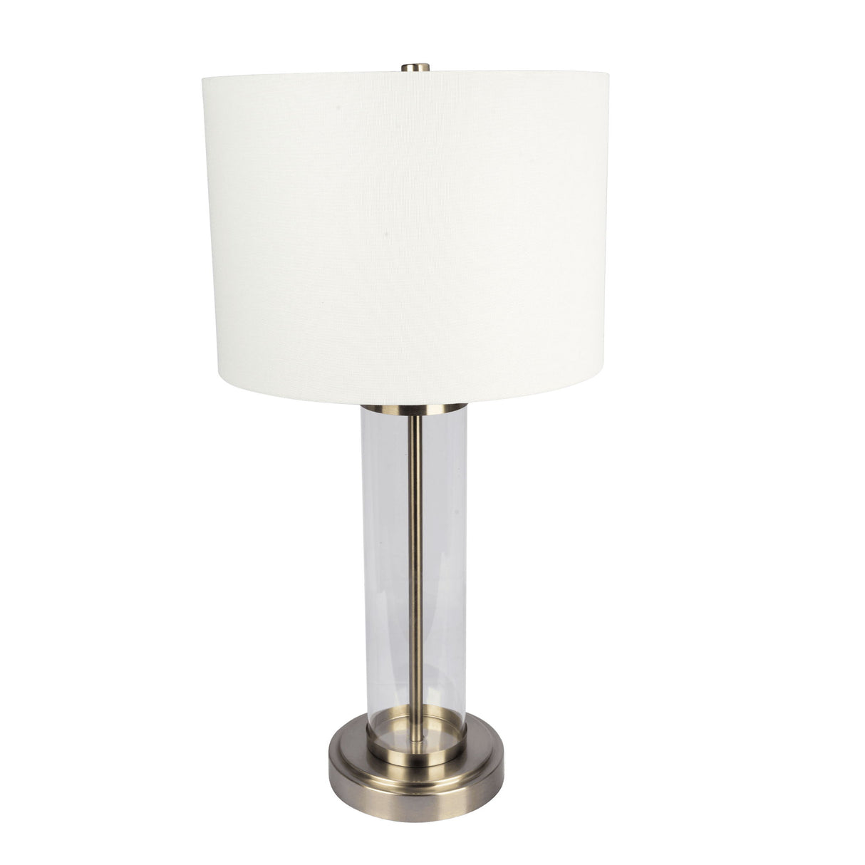 Luna - Table Lamp With On / Off Switch Clear Body Base - Clear / Silver / White by Ashcroft Furniture | Bel Furniture