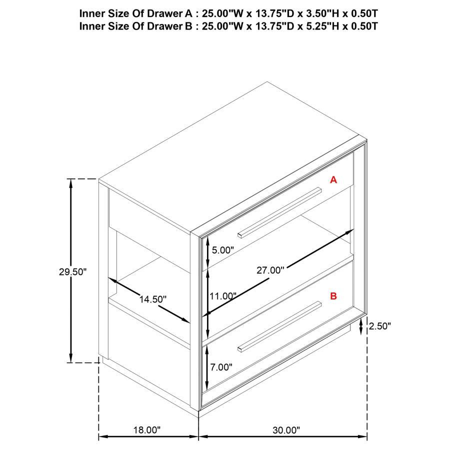 Durango - 2-Drawer Nightstand by CoasterElevations | Bel Furniture