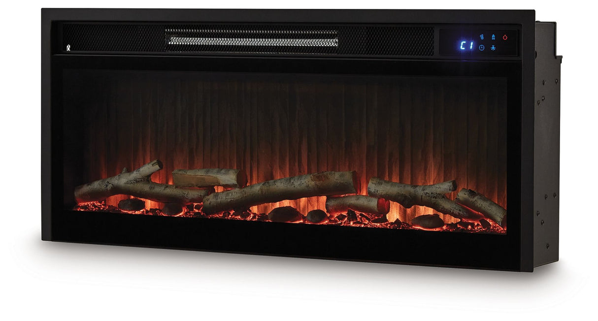 Entertainment Accessories - Black - Fireplace Insert With Faux Birch Log Set by Signature Design by Ashley® | Bel Furniture