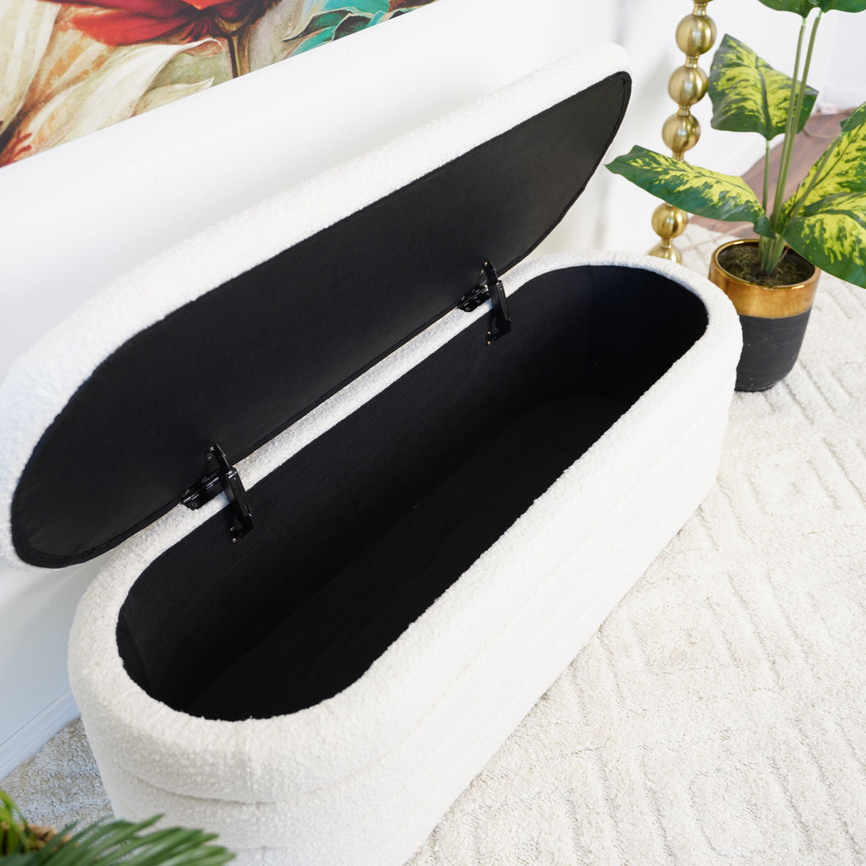 Cabana - Bench With Storage - Ivory by Ashcroft Furniture | Bel Furniture