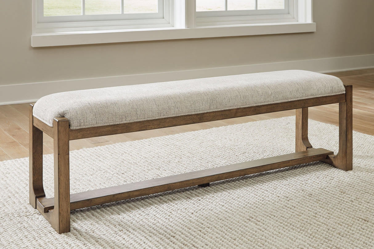 Cabalynn - Oatmeal / Light Brown - Large Uph Dining Room Bench by Signature Design by Ashley® | Bel Furniture