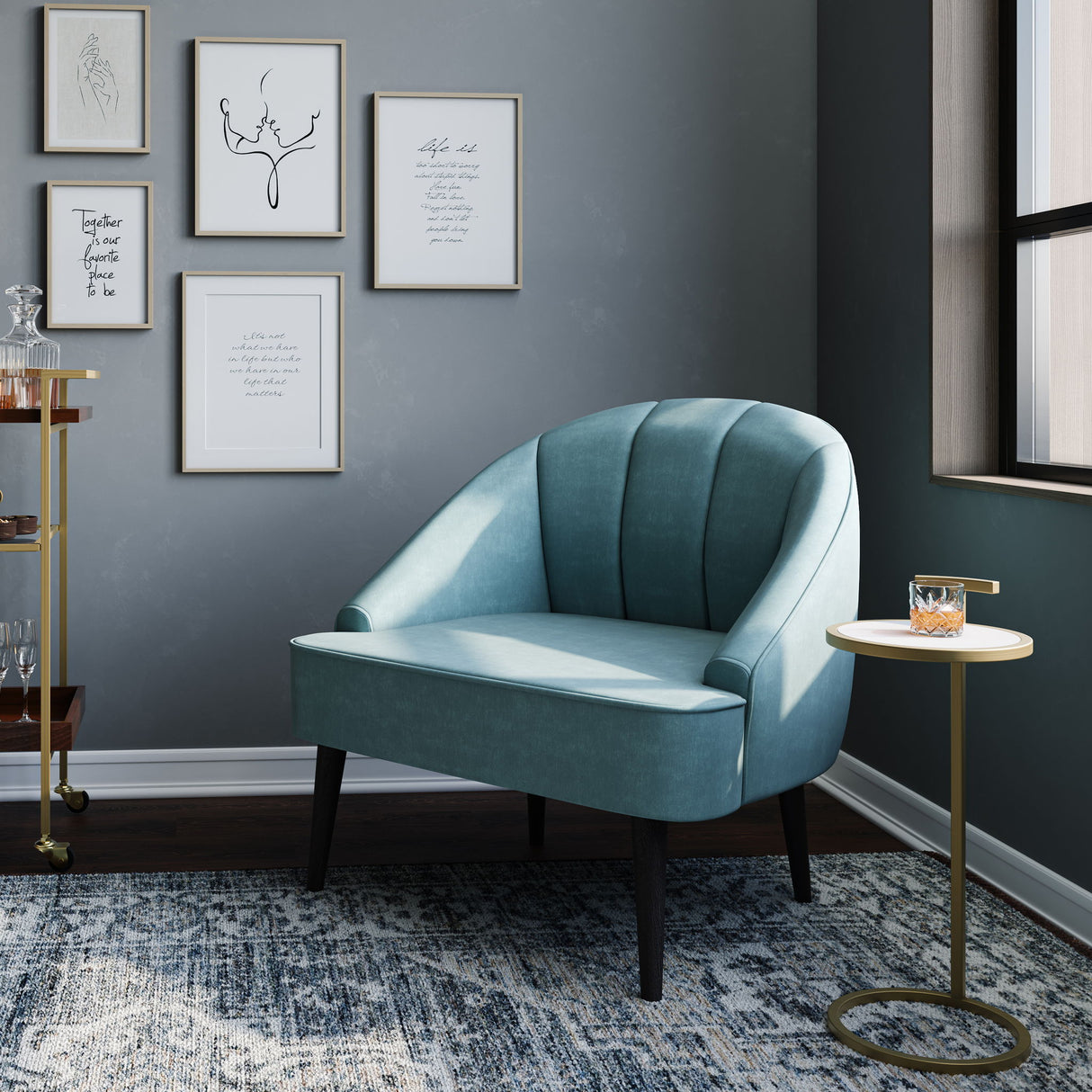 Brook - C Side Table - White / Gold by Simpli-Home | Bel Furniture