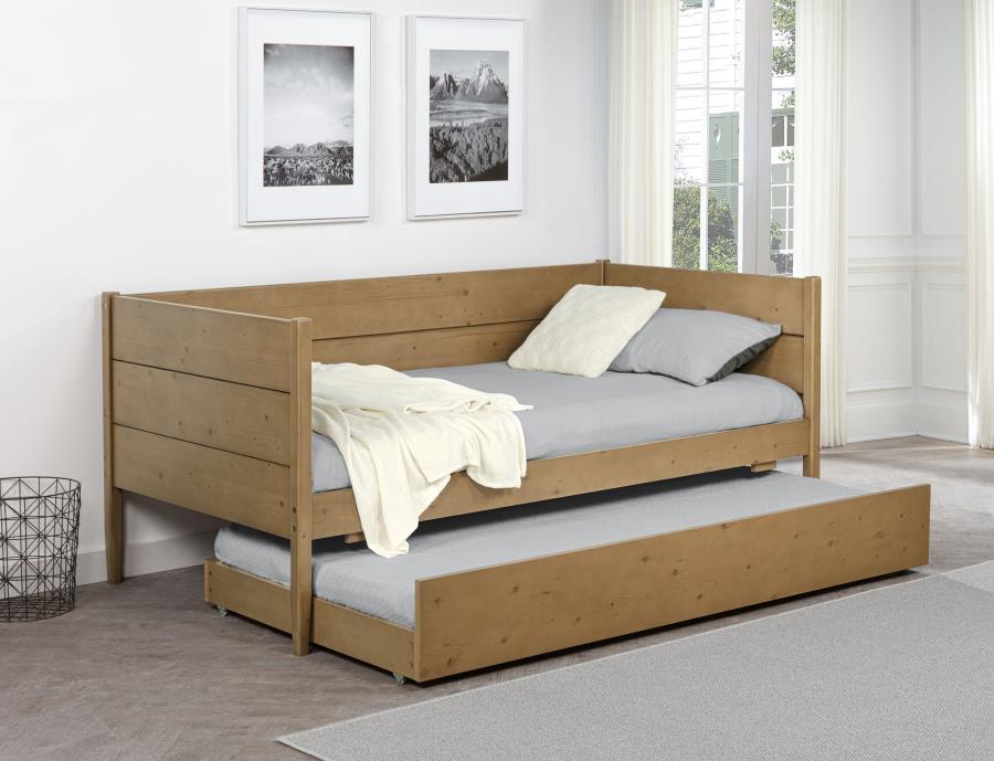 Calinda - Wood Twin Daybed With Trundle - Natural by Coaster Fine Furniture | Bel Furniture