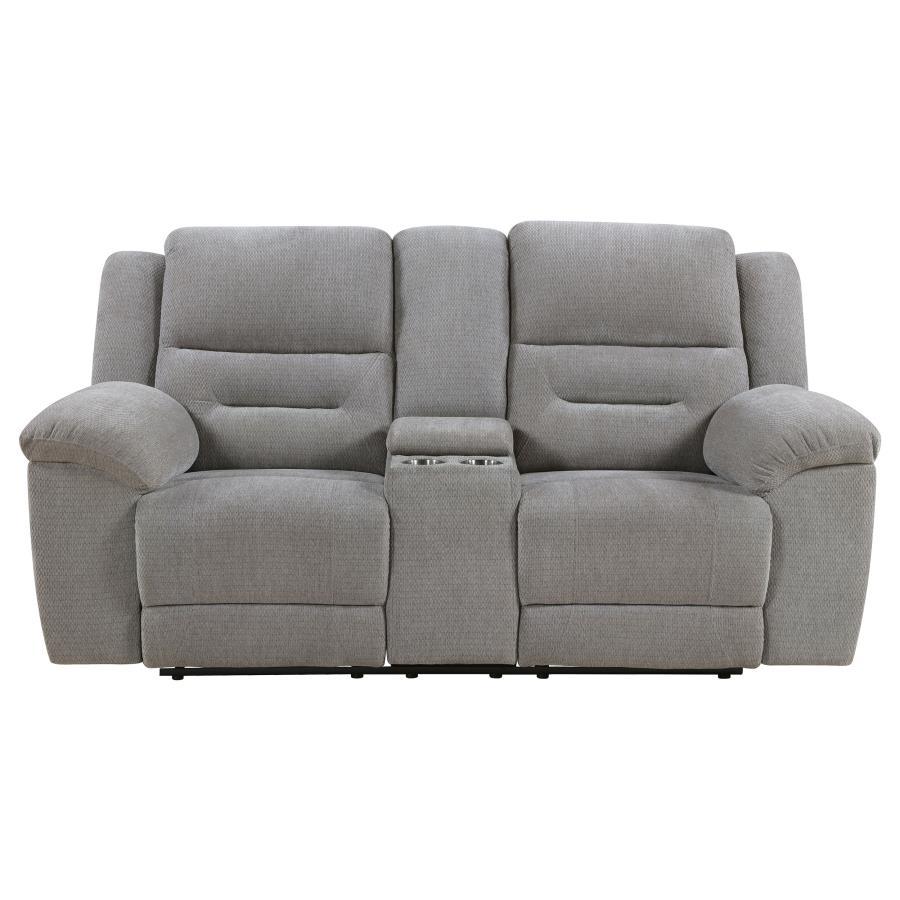 Gilson - Chenille Upholstered Reclining Loveseat - Gray by Coaster Fine Furniture | Bel Furniture