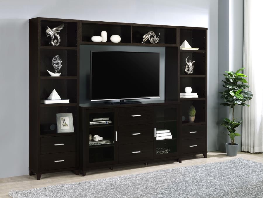 Lewes - 4 Piece TV Entertainment Center - Cappuccino
