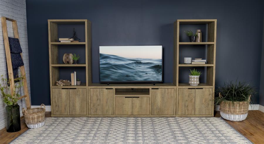 Tabby - 3-Shelf Engineered Wood Media Tower - Mango