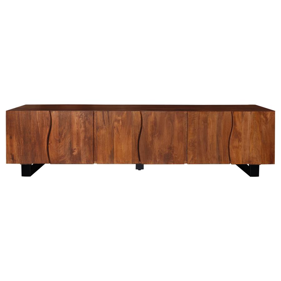 Trask - Wood TV Stand Media Console - Mango Brown