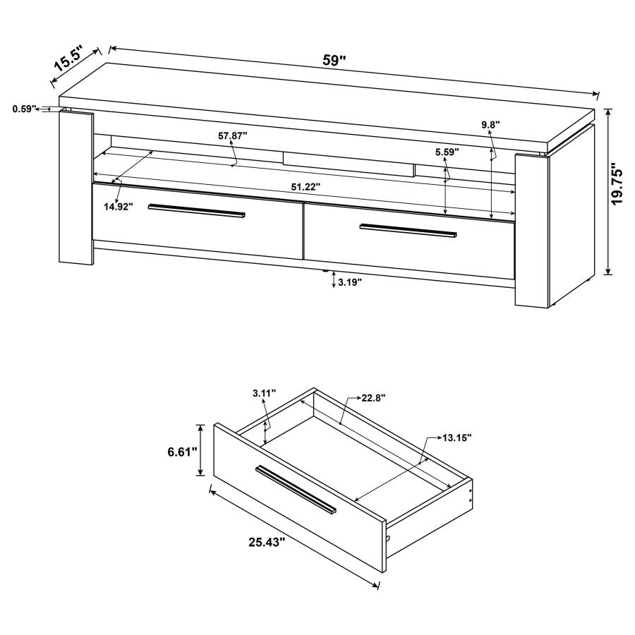 Elkton - 2-Drawer Engineered Wood 59" TV Stand