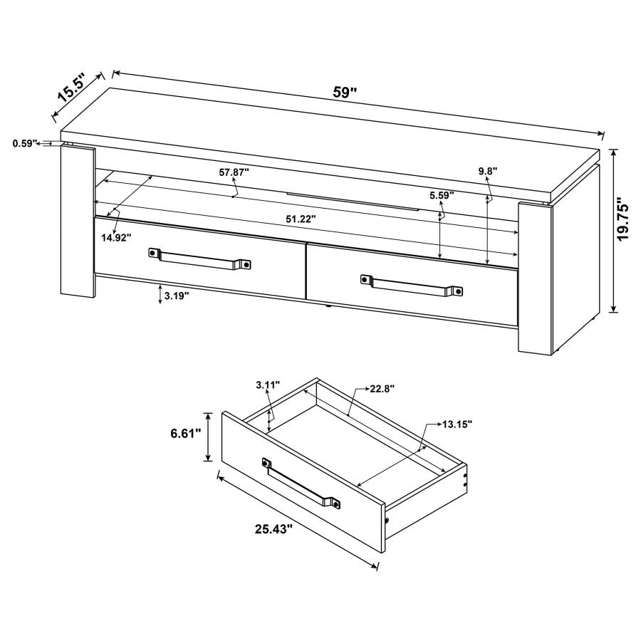 Elkton - 2-Drawer Engineered Wood 59" TV Stand