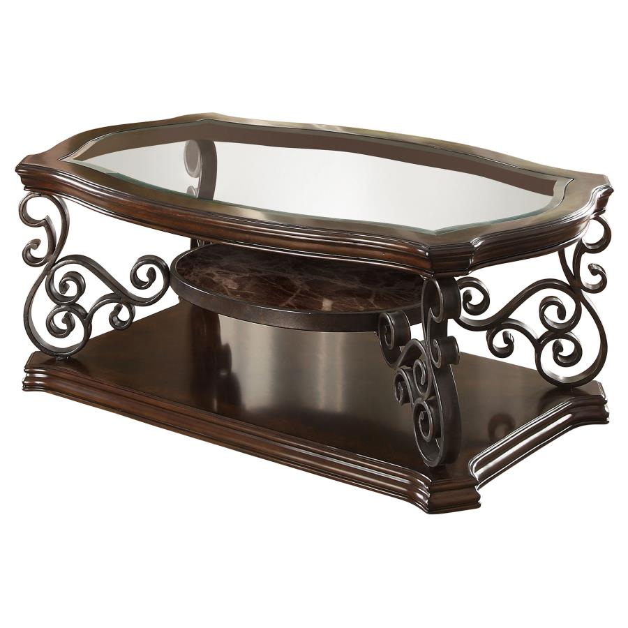 Laney - 1-Shelf Glass Top Rectangular Table