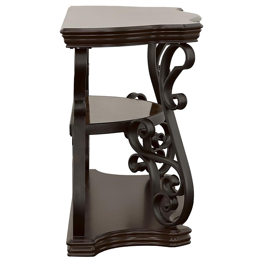 Laney - Scrollwork Entryway Sofa Console Table - Deep Merlot