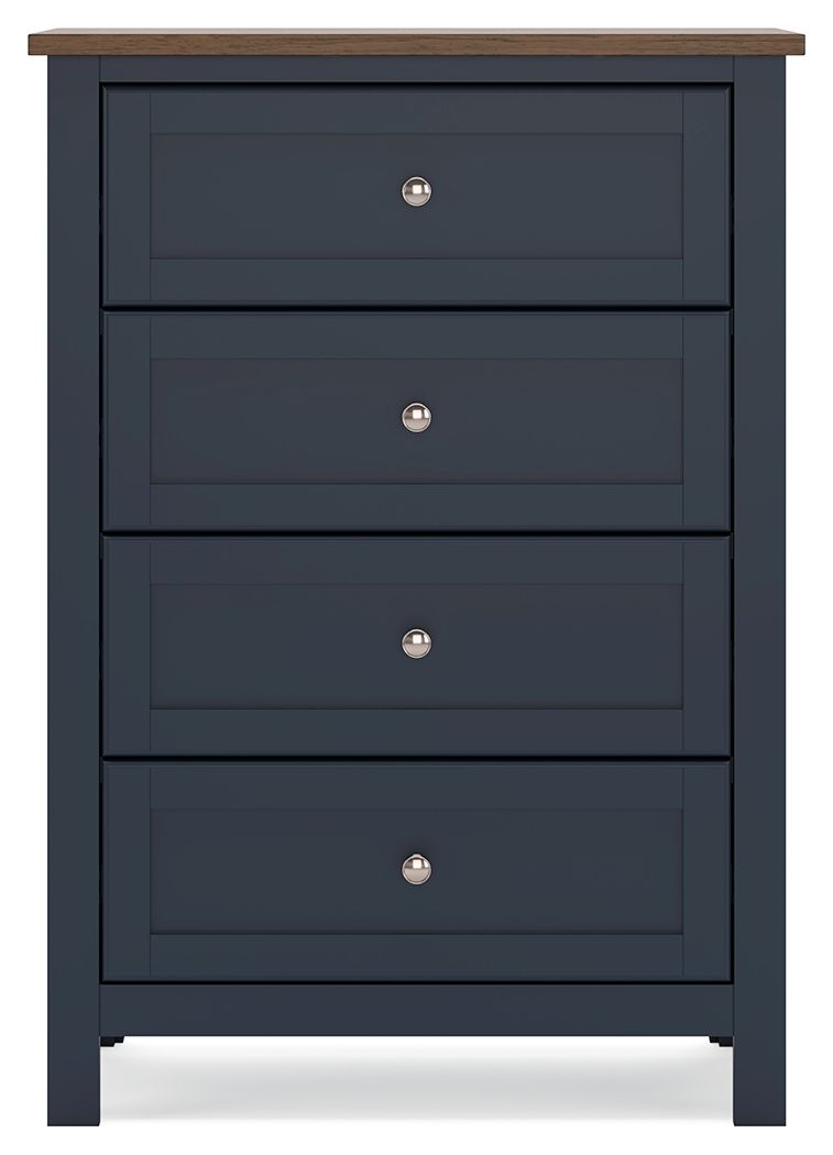 Landocken - Brown / Blue - Four Drawer Chest by Signature Design by Ashley® | Bel Furniture