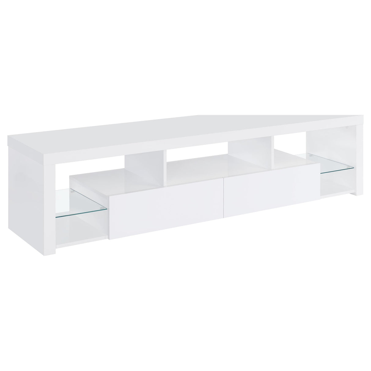Jude - 2-Drawer Engineered Wood TV Stand - High Gloss White