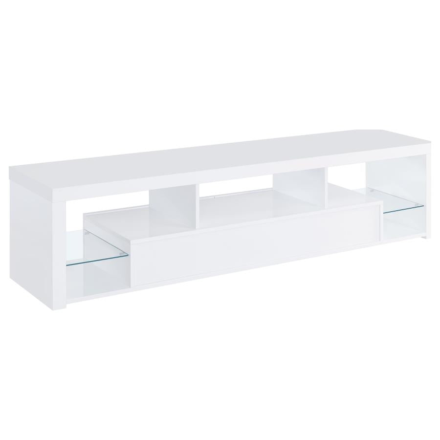 Jude - 2-Drawer Engineered Wood TV Stand - High Gloss White