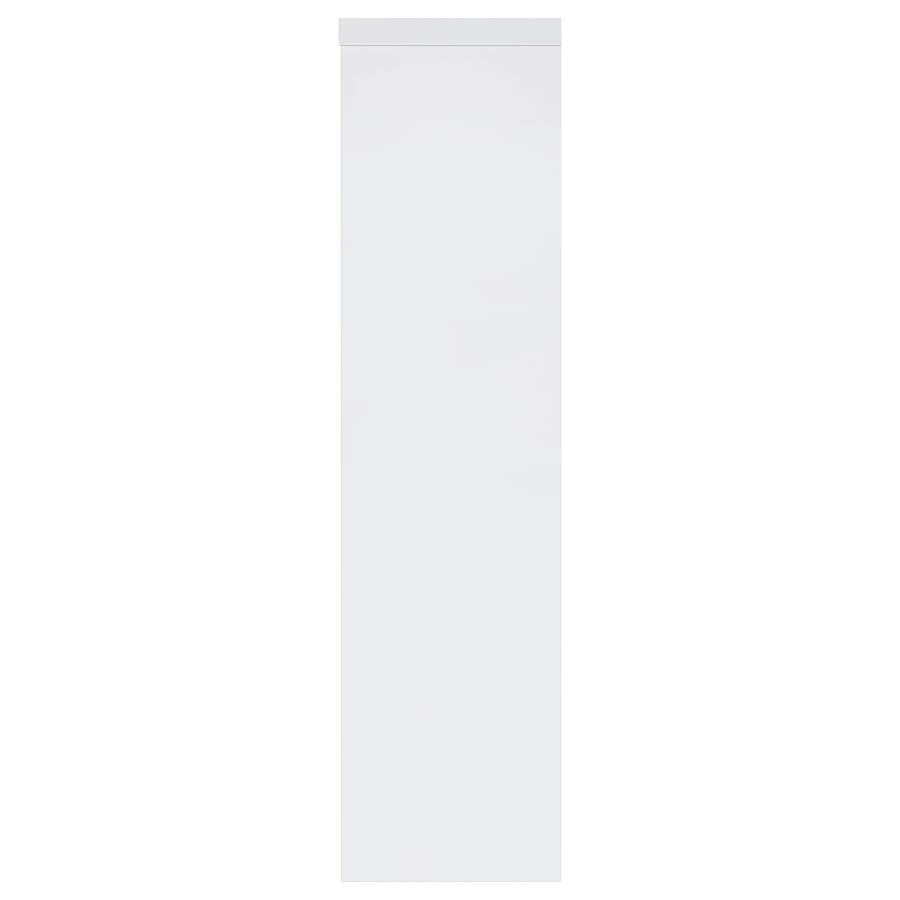 Jude - 3-Shelf Engineered Wood Media Tower - High Gloss White