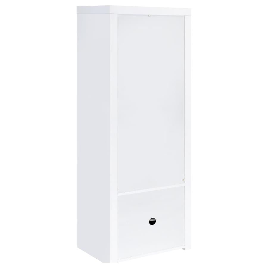 Jude - 3-Shelf Engineered Wood Media Tower - High Gloss White