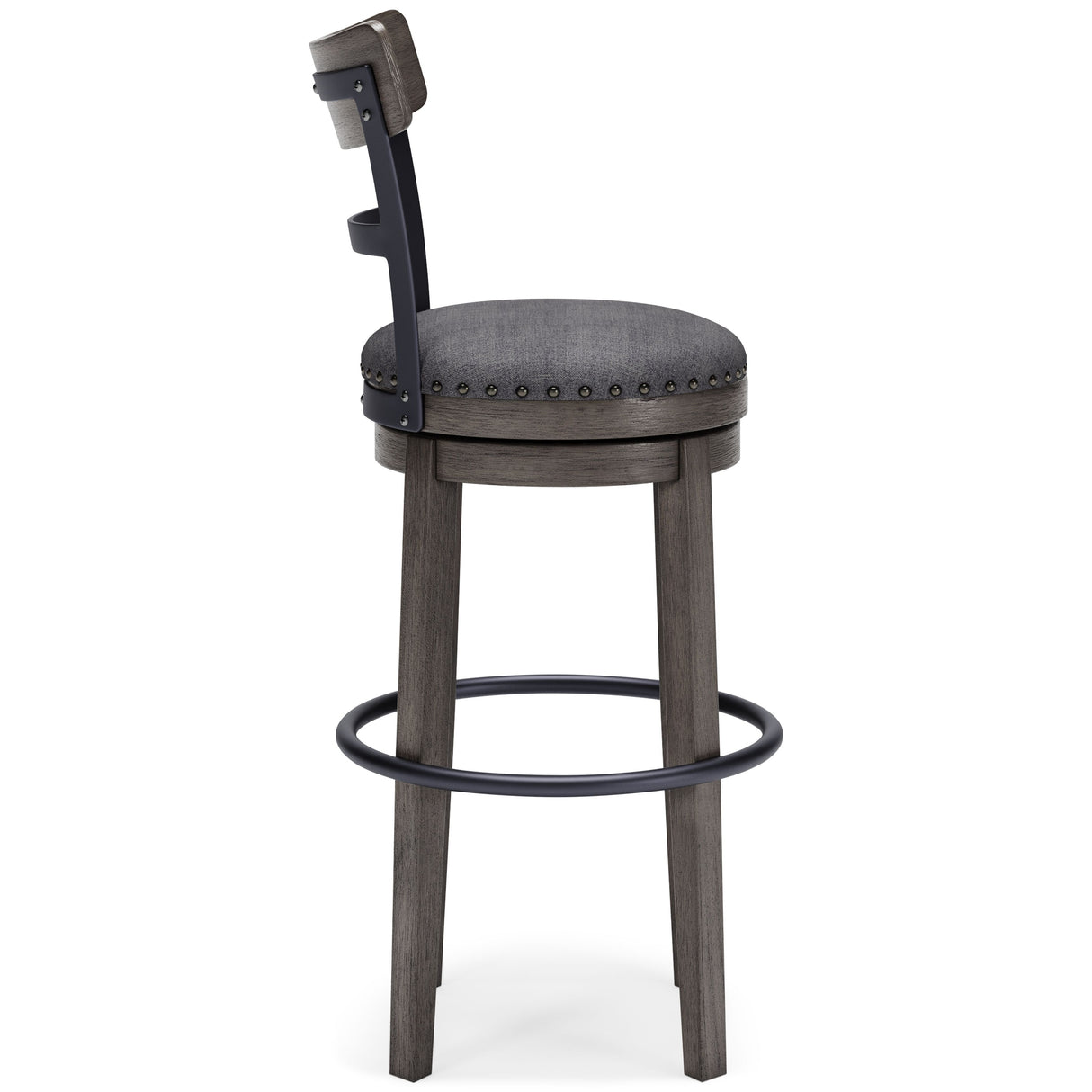 Caitbrook - Gray - Tall UPH Swivel Barstool by Signature Design by Ashley® | Bel Furniture