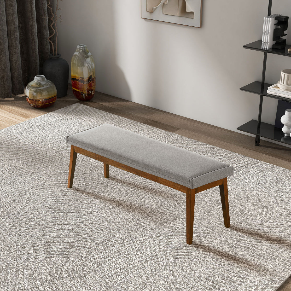 Warren - Bench - Ash Gray by Ashcroft Furniture | Bel Furniture