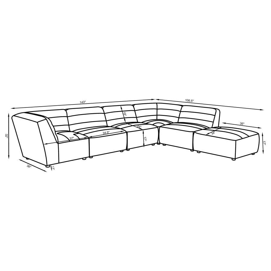 Sunny - Upholstered Modular Sectional Sofa by CoasterElevations | Bel Furniture