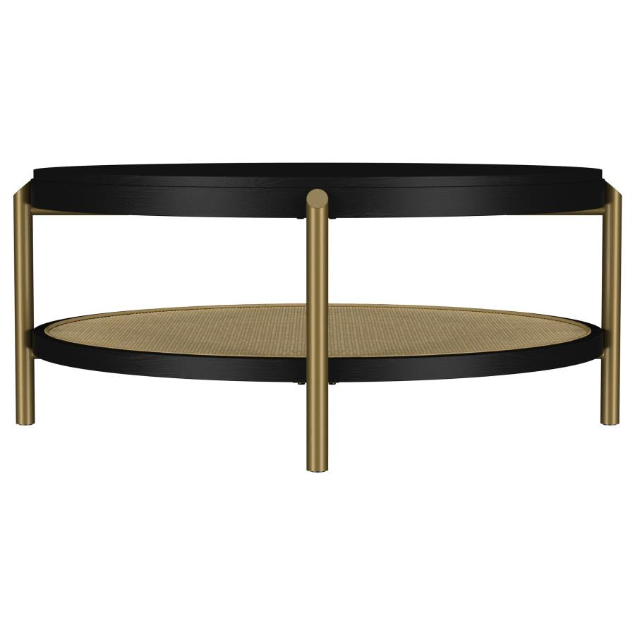 Arini - Round Coffee Table With Storage Shelf