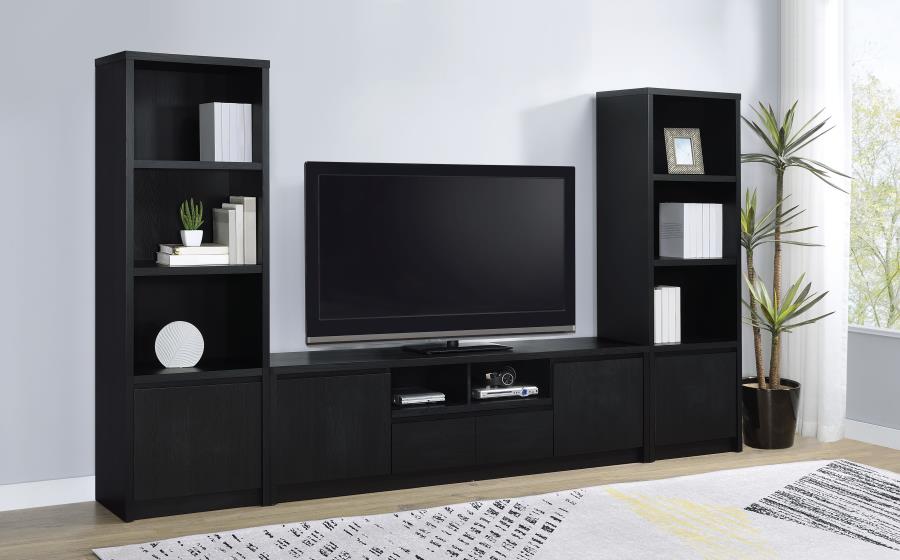 Winfield - 3-Sheld Media Tower Entertainment Pier - Black
