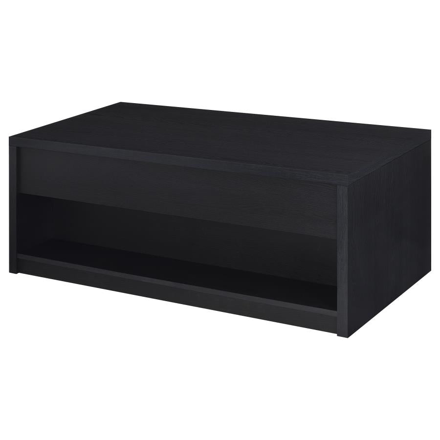 Knapp - Lift Top Cocktail Coffee Table With Dual Drawers - Black