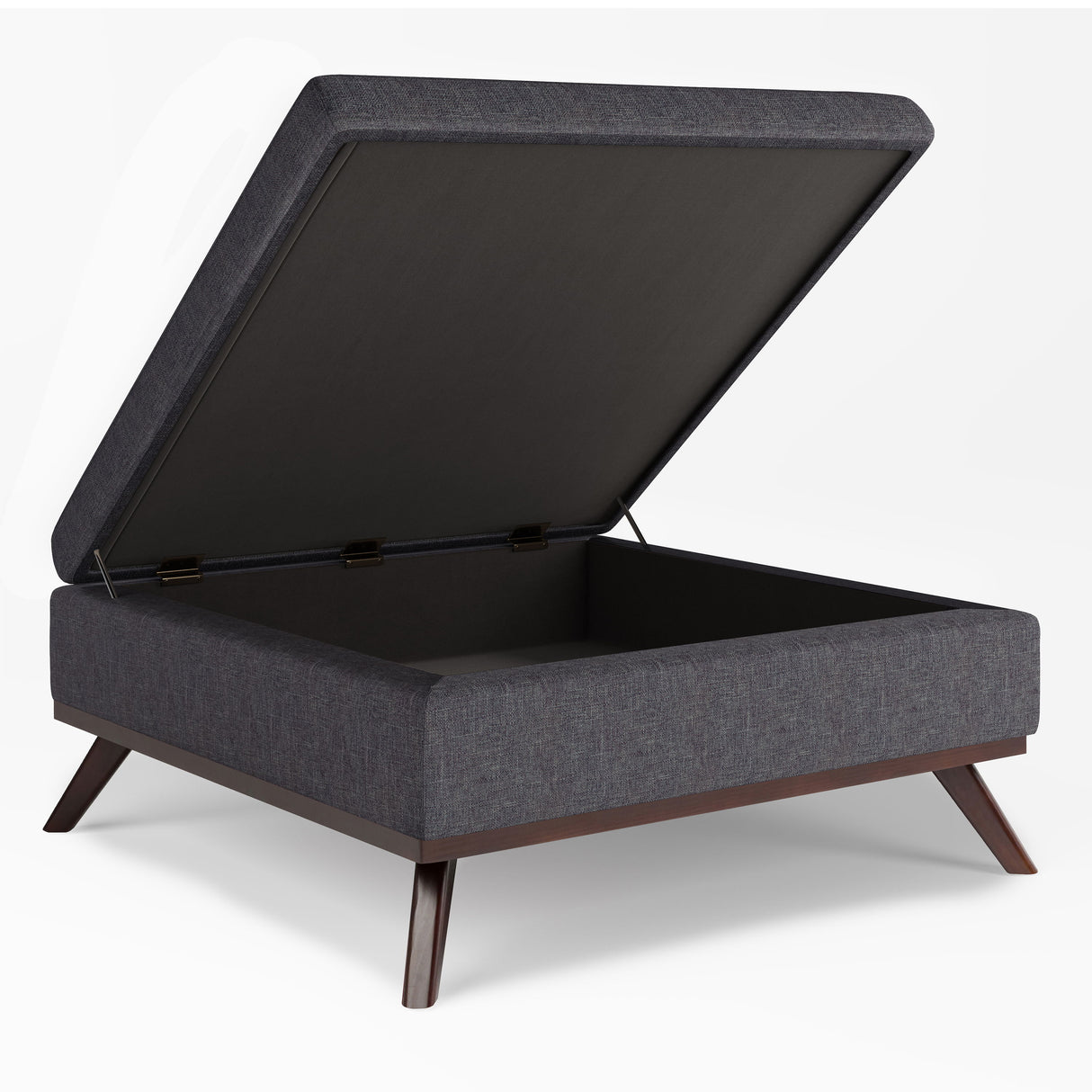 Owen - Square Coffee Table Storage Ottoman - Slate Gray by Simpli-Home | Bel Furniture