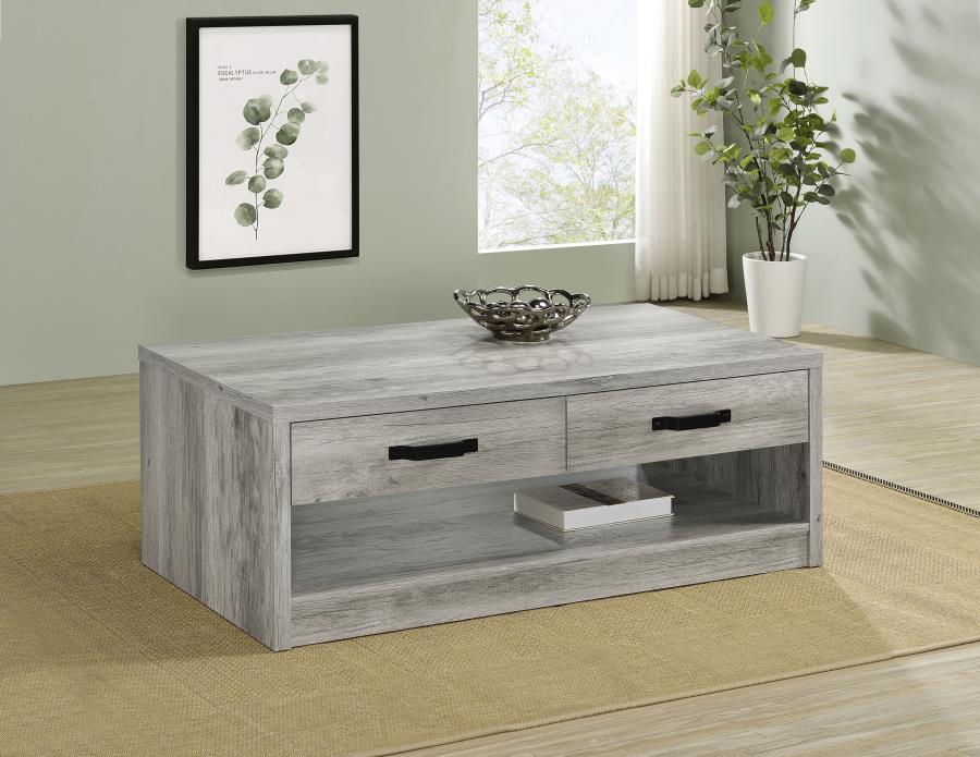 Felix - 2-Drawer Engineered Wood Coffee Table - Gray Driftwood