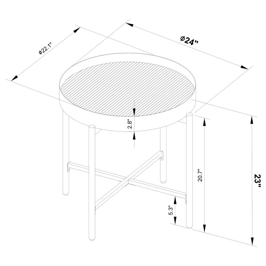 Ozella - Round Table With Hidden Storage Sandy