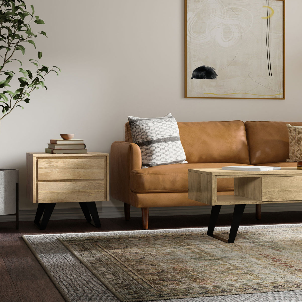 Lowry - Side Table - Natural by Simpli-Home | Bel Furniture