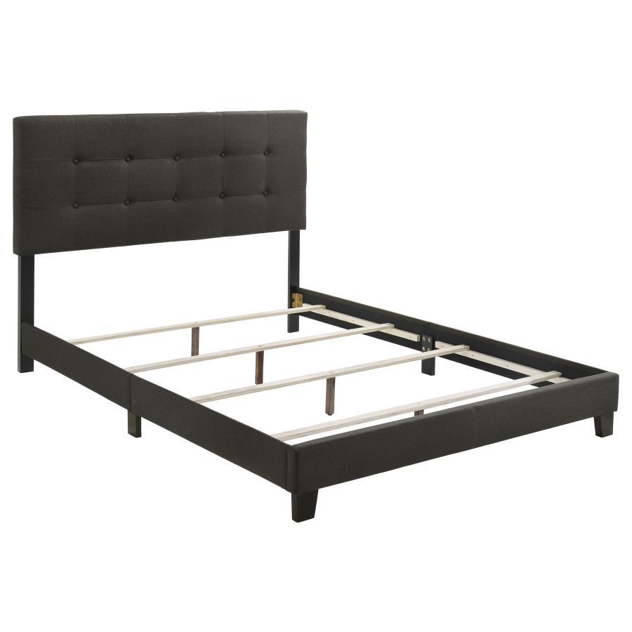 Mapes - Upholstered Panel Bed Dark Gray by CoasterEveryday | Bel Furniture